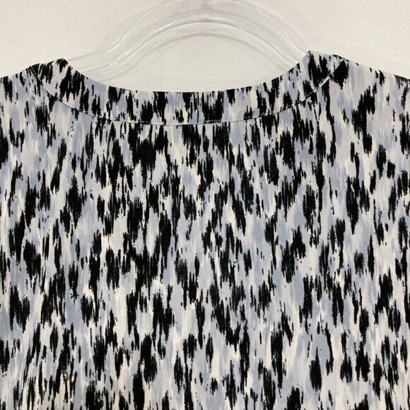 Anne Klein size XL Black Gray Abstract Sleeveless Stretch Knit Blouse Comfy - Picture 10 of 10